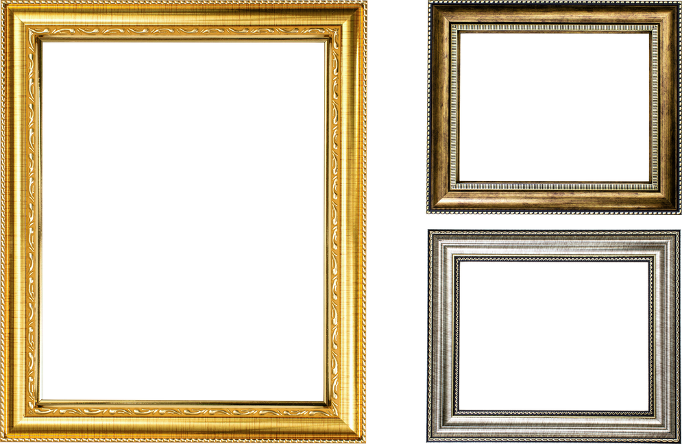 Three Vintage Photo Frames Cutout